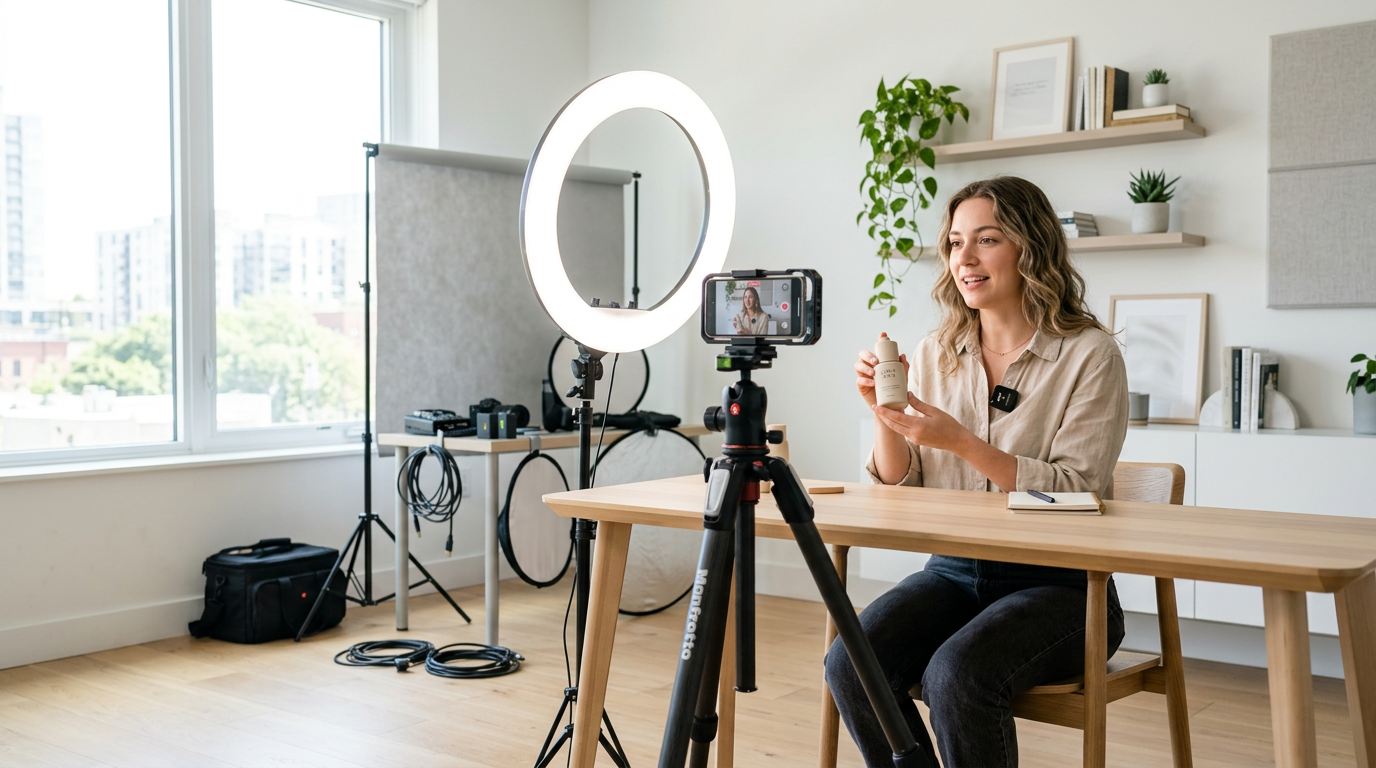 Behind the scenes of a UGC ad production shoot